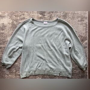 Pink Lily Green Waffle Knit Sweater